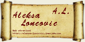 Aleksa Loncović vizit kartica